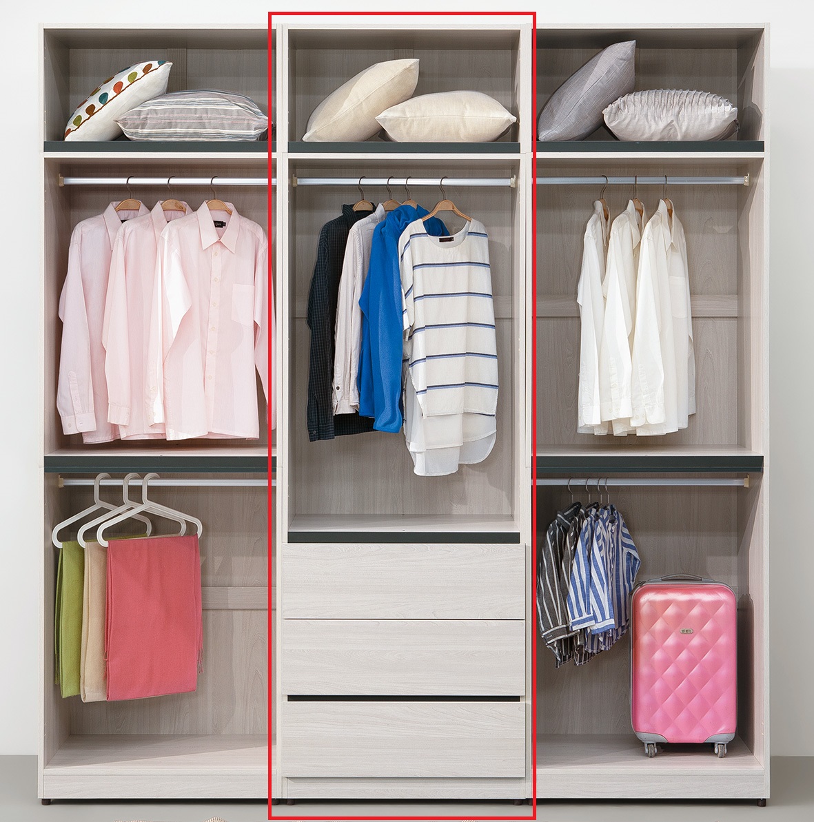 艾倫2.5尺三抽高衣櫥